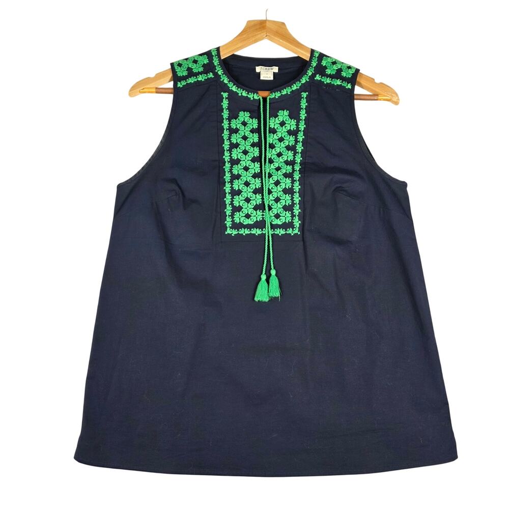 J.Crew Embroidered Sleeveless Blouse Top